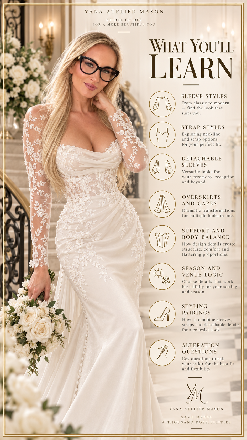 Wedding Dress Sleeves, Straps & Detachable Details Guide | Bridal Styling & Customization