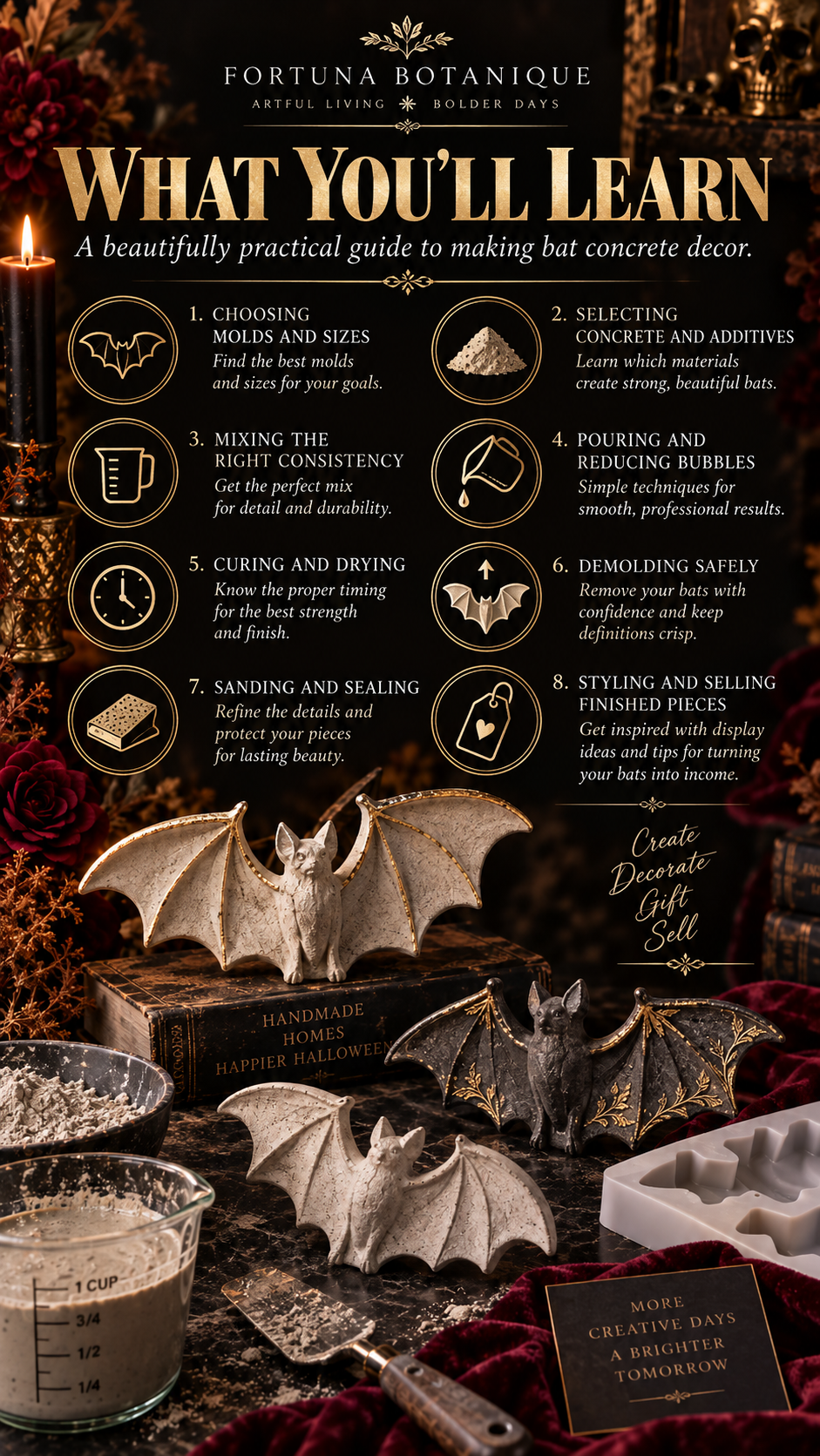 Concrete Bat Decor Guide | Step-by-Step Halloween Concrete Project