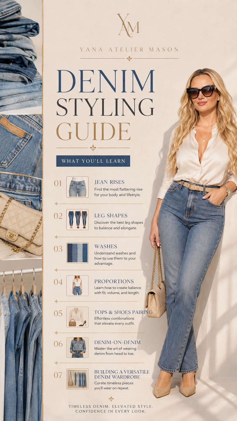 Denim Styling Guide | Women’s Jeans Outfit Ideas | Denim Fit & Proportion Guide | Digital Fashion Style Guide