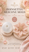 Poinsettia Silicone Flower Mold for Soap, Candles, Resin, Chocolate & Zefir
