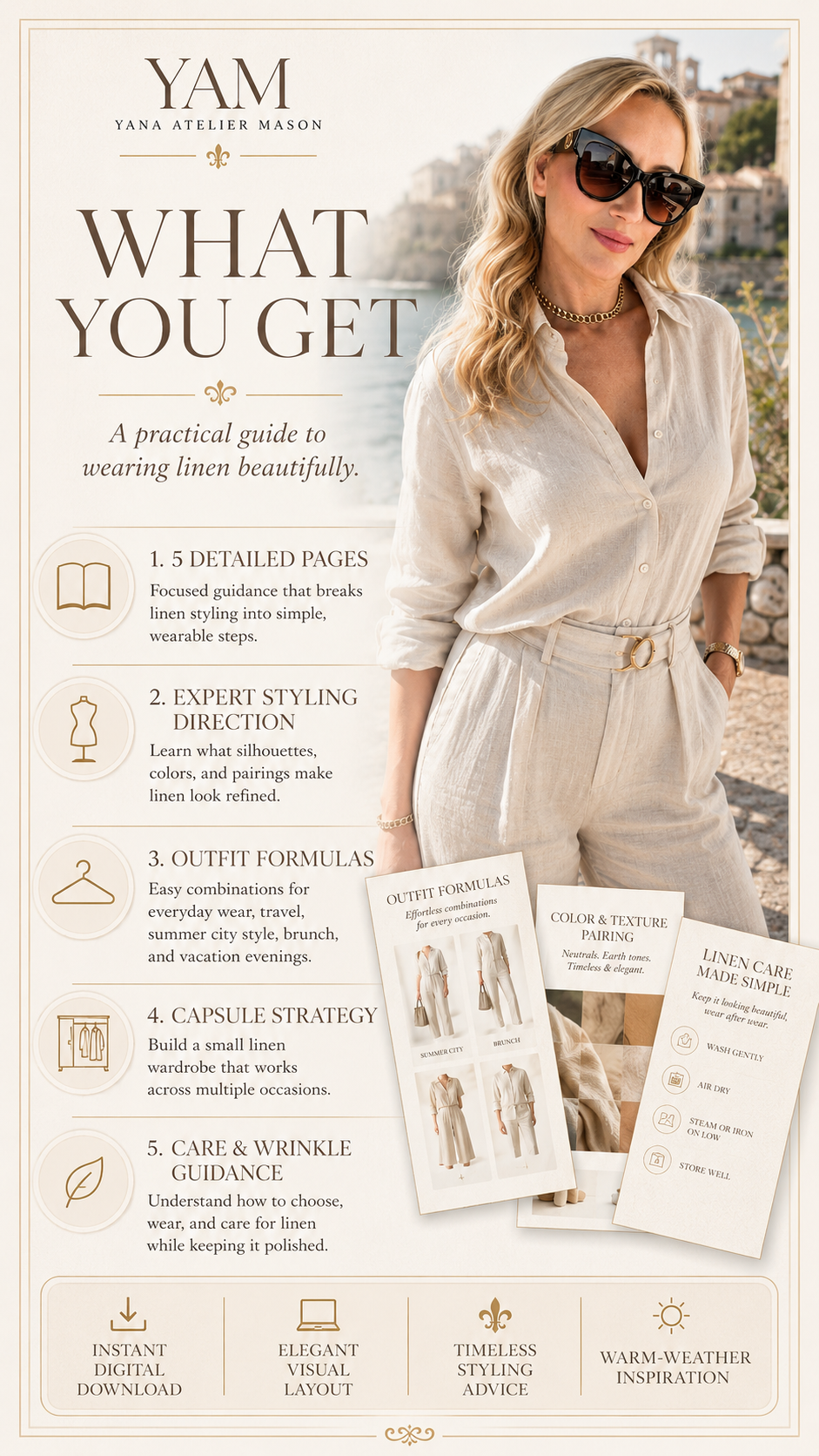 How to Style Linen | Elegant Summer Outfit & Styling Guide | Digital Fashion E-Book