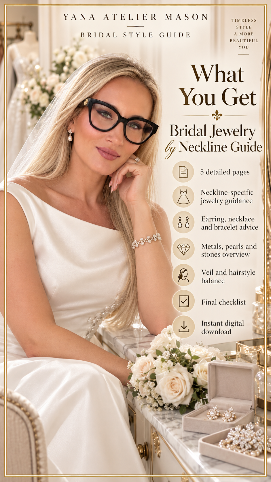Bridal Jewelry by Neckline Guide | Wedding Dress Jewelry Styling & Accessory Guide