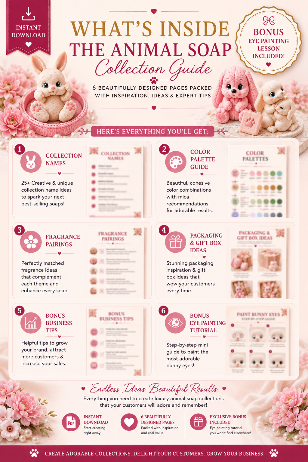 Luxury Animal Soap Collection Guide | 25+ Cute Teddy Bear, Bunny & Animal Soap Designs | Handmade Soap Making PDF | Digital Download (Copy)