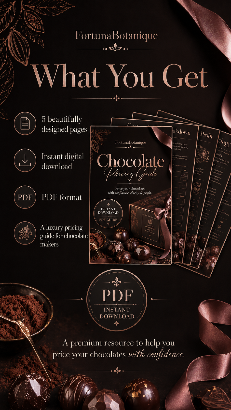 Chocolate Pricing Guide | Chocolatier Product Pricing, Profit Margin & Wholesale Pricing PDF Guide