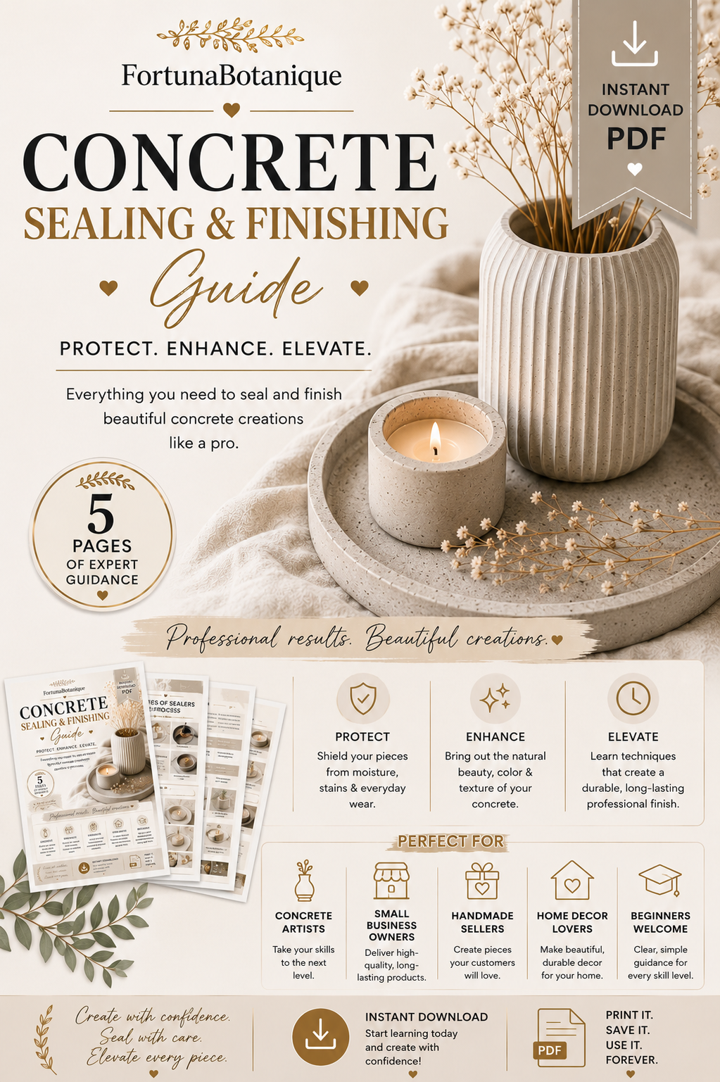 Concrete Sealing & Finishing Guide | Protect, Enhance & Finish Concrete Projects | Instant PDF Download