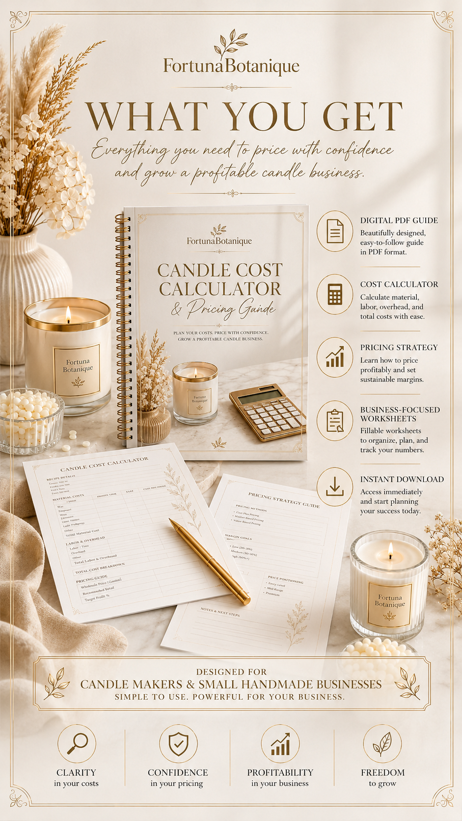 Candle Cost Calculator & Pricing Guide | Candle Business Pricing PDF for Makers