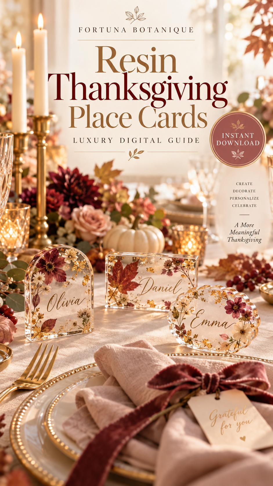 Resin Thanksgiving Place Cards Tutorial | Fall Epoxy Resin Guide