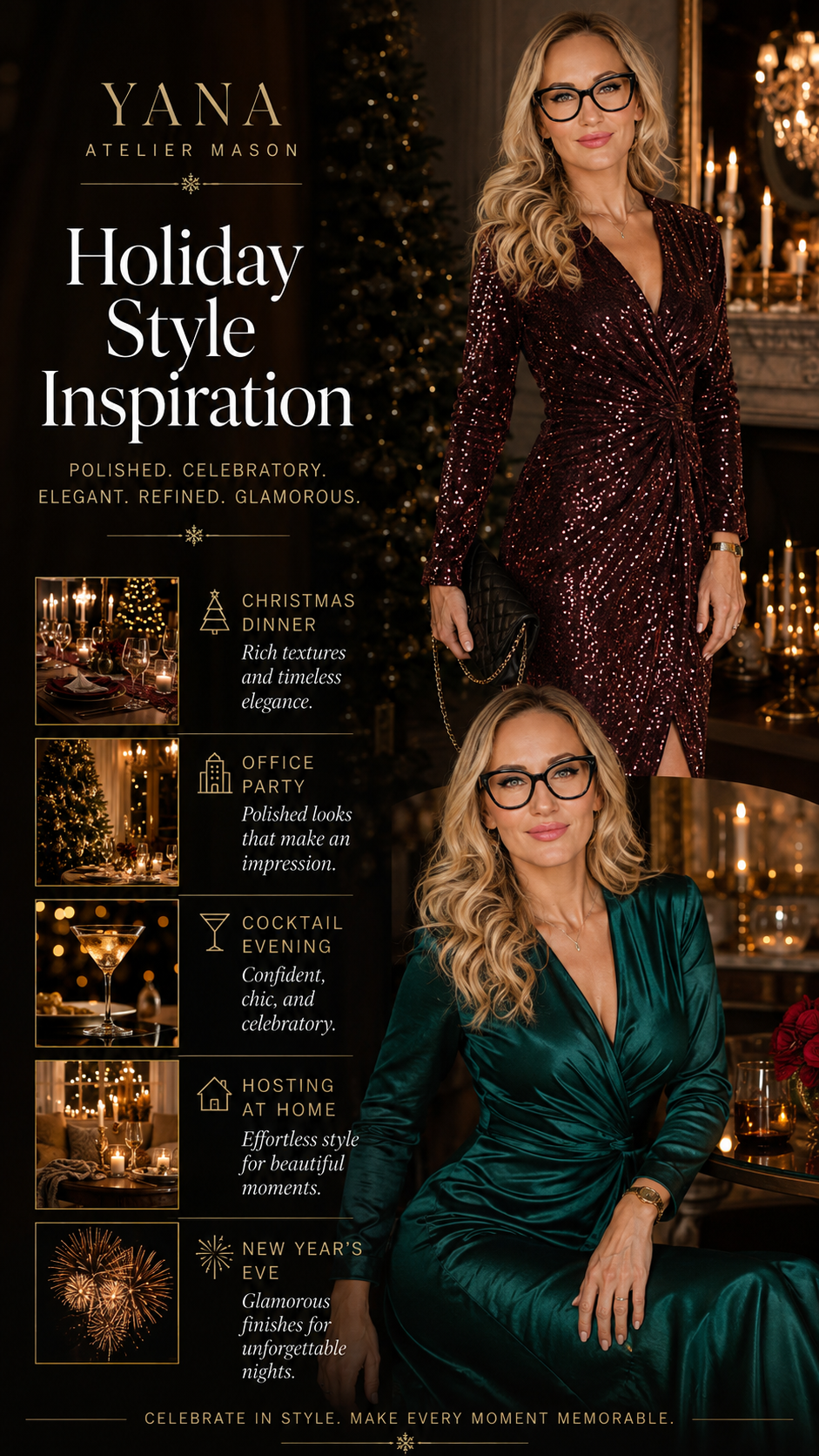 Christmas & New Year Outfit Guide | Elegant Holiday Party Styling & Festive Fashion Digital Guide