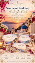 Santorini Thank You Cards Printable Set | 50 Mediterranean Appreciation Cards