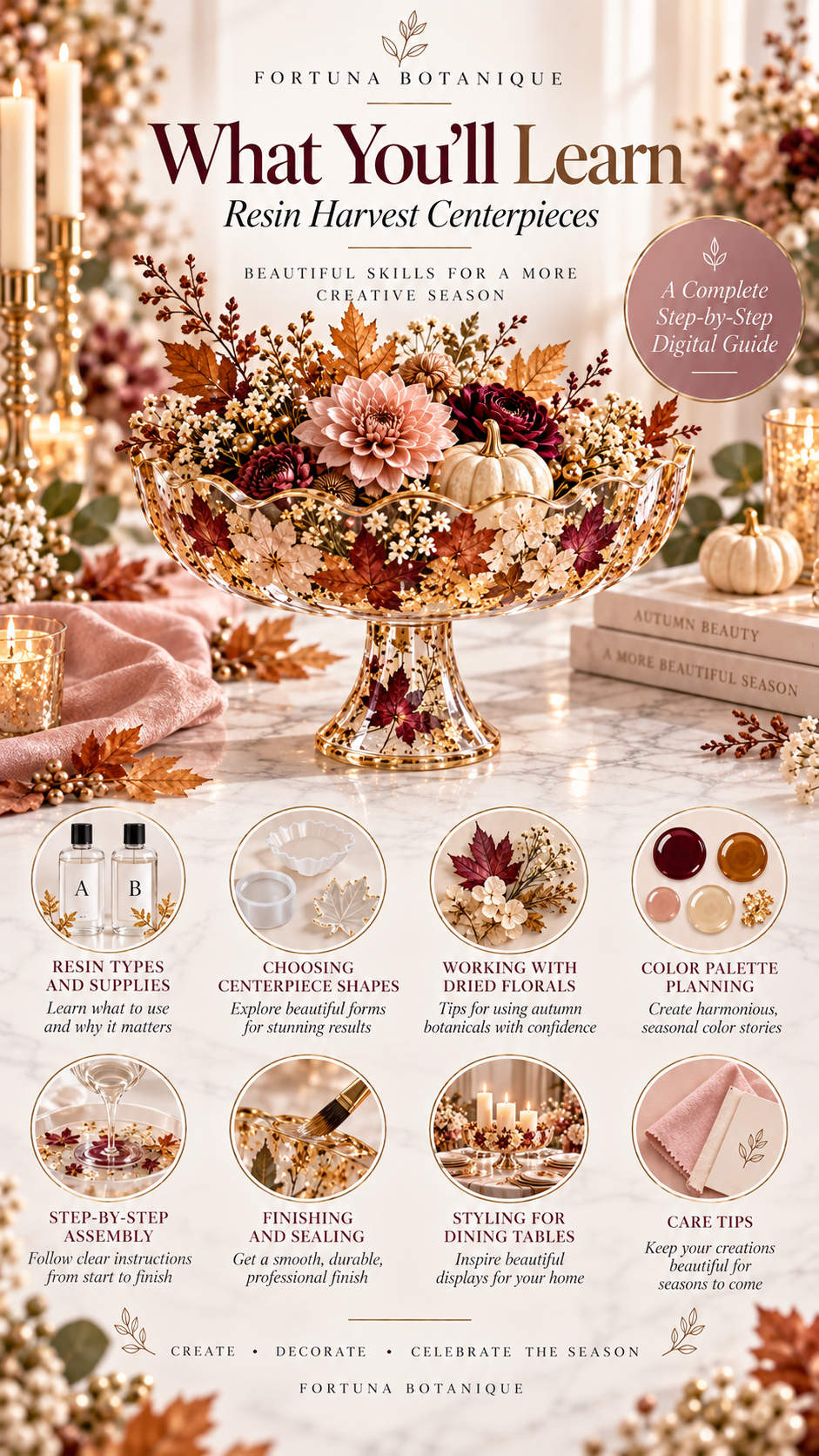 Resin Harvest Centerpieces Tutorial | Fall Botanical Epoxy Resin Guide