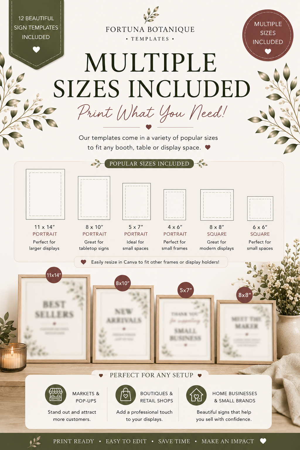 Luxury Business Display Sign Templates | Editable Canva Signs for Markets, Pop-Ups & Retail Displays (Instant PDF Download)