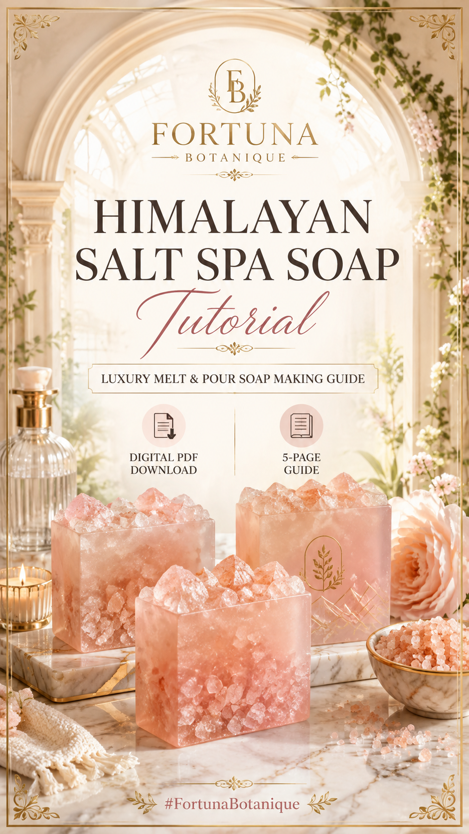 Himalayan Salt Spa Soap Tutorial | Luxury Melt & Pour Soap Making Guide | 5-Page Digital PDF