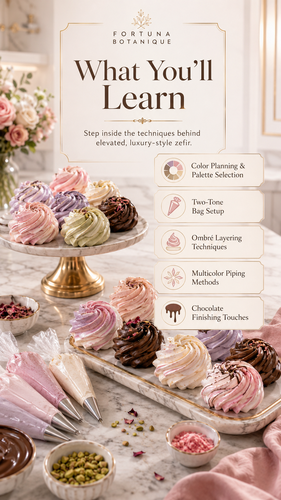 Two-Tone, Ombré & Multicolor Zefir Techniques Guide | Luxury Zefir Decorating & Piping PDF