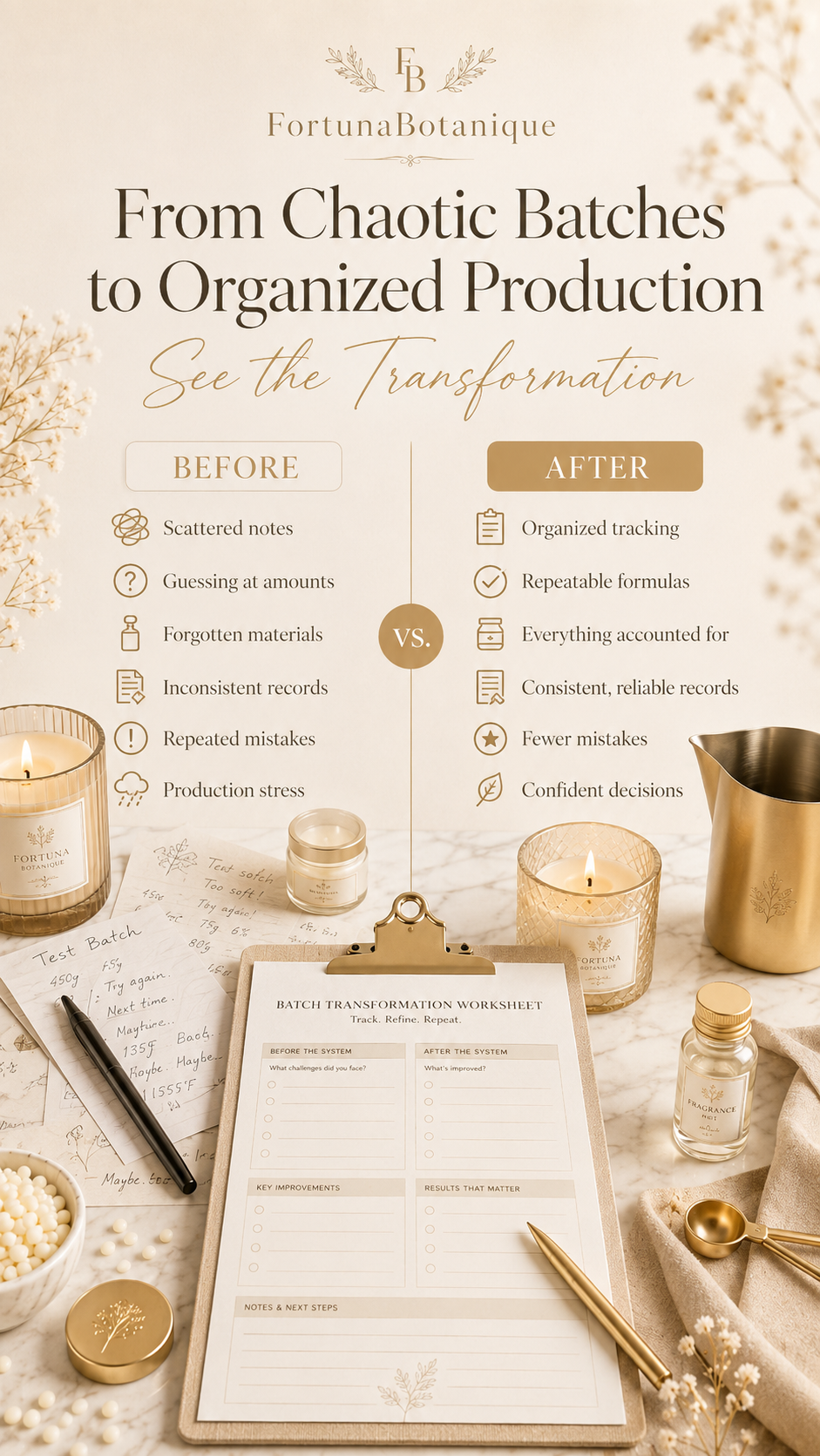 Candle Batch Production Tracker | Printable Candle Making Batch Log & Production PDF