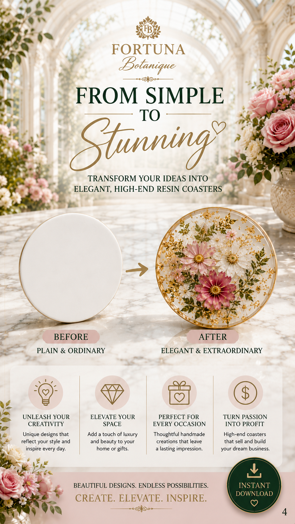 25 Luxury Resin Coaster Designs Guide | Elegant DIY Floral Coaster Ideas & Creative Inspiration
