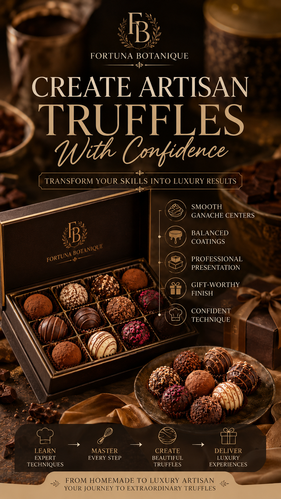 Chocolate Truffles Master Guide | Artisan Truffle Techniques, Ganache, Coating & Flavor Pairing PDF