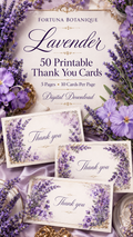 Luxury Lavender Printable Thank You Cards | 50 Small Business Cards