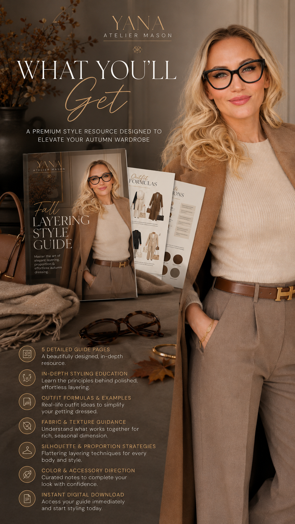 Fall Layering Style Guide | Elegant Autumn Outfit Styling & Wardrobe Layering Digital Guide