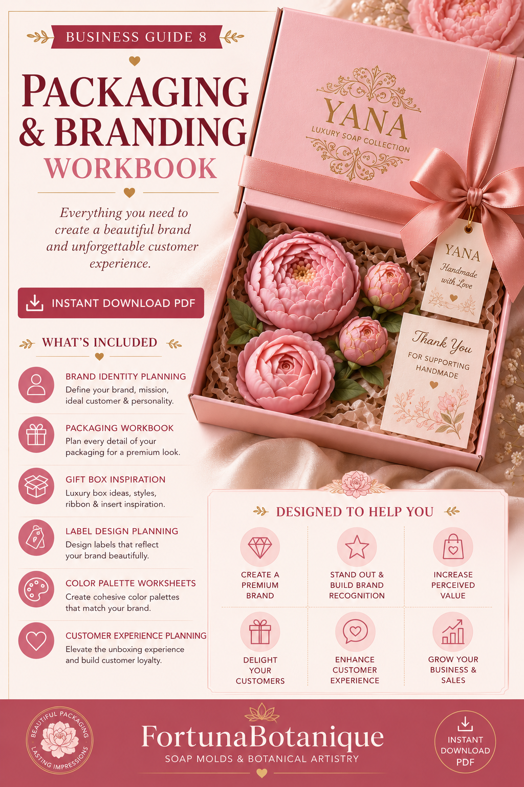 Luxury Packaging & Branding Workbook for Handmade Businesses | Build a Premium Brand Identity | Instant PDF Download