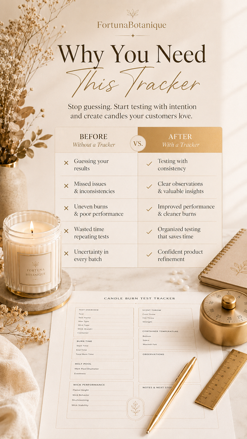 Candle Burn Test Tracker | Printable Candle Testing Guide & Burn Log PDF for Makers