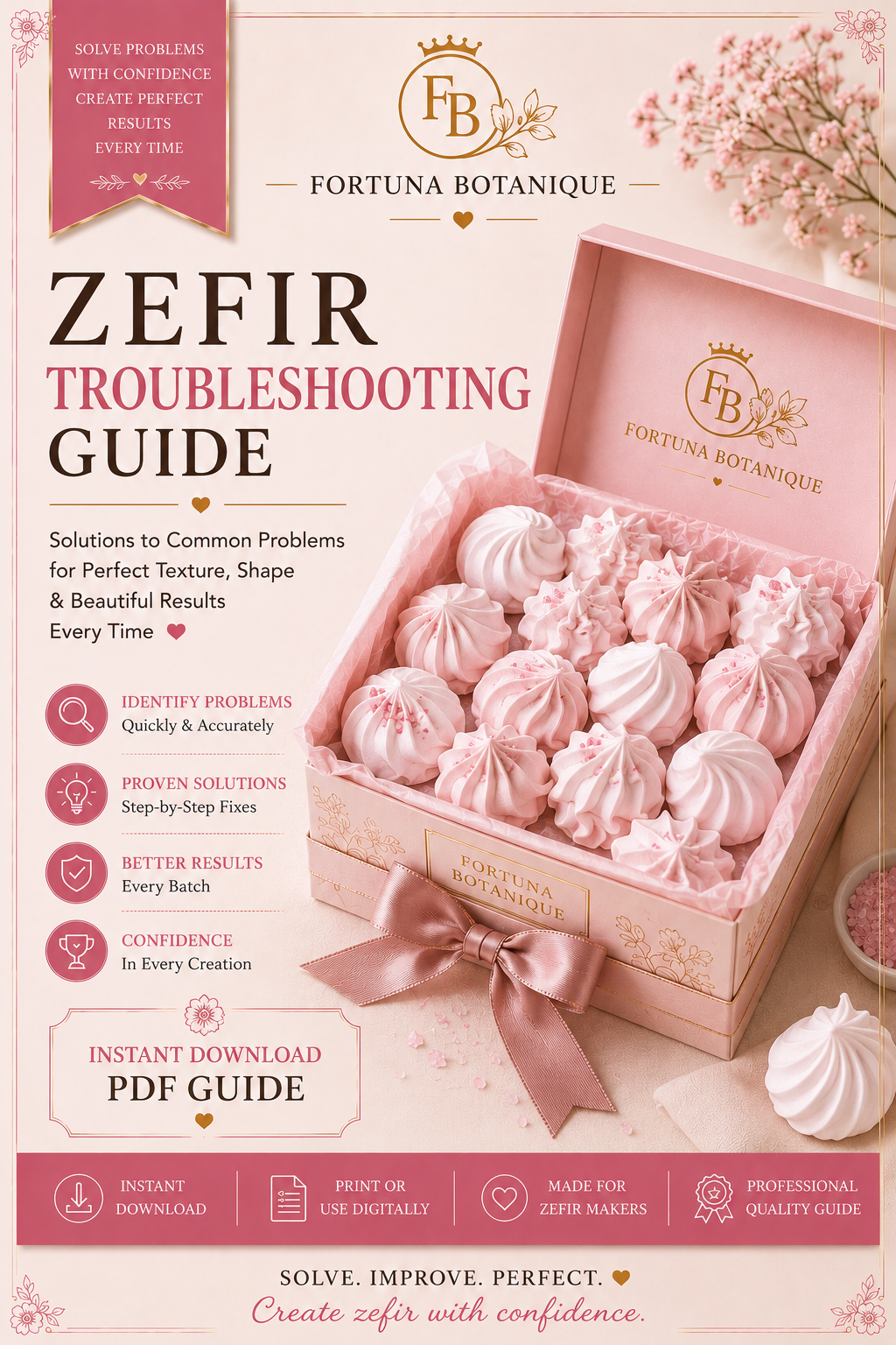 Zefir Troubleshooting Guide | Fix Common Zefir Problems | Professional Meringue Flower Guide | Instant PDF Download