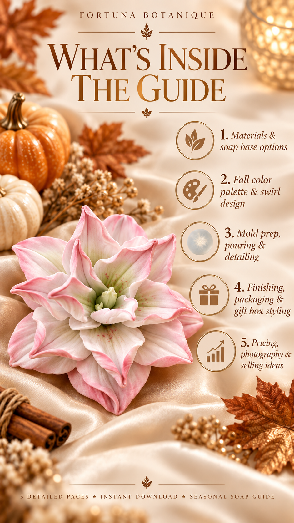 Pumpkin Swirl Floral Soap Guide | Fall Harvest Soap Tutorial & Seasonal Selling PDF