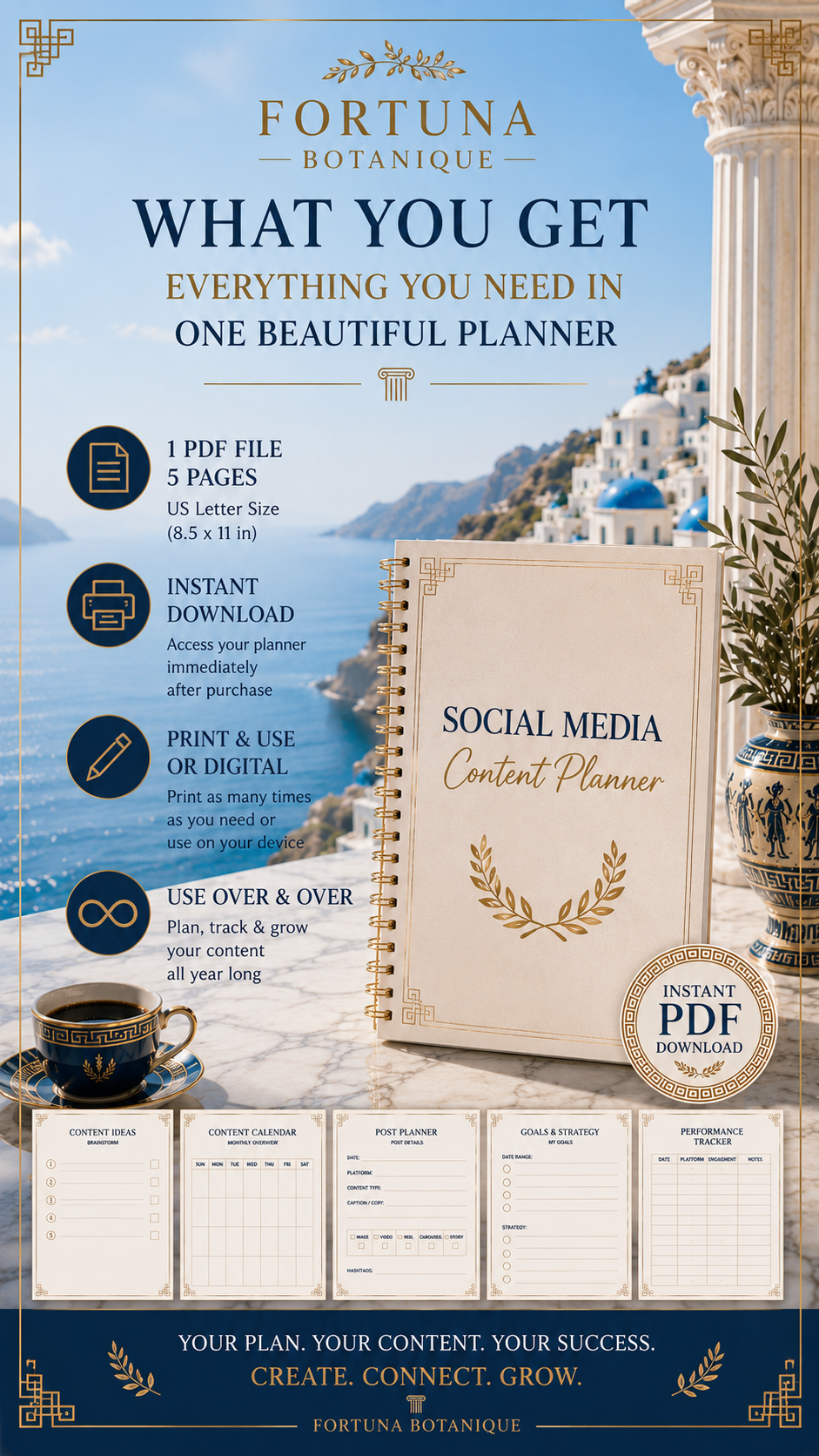 Social Media Content Planner PDF | Fortuna Botanique