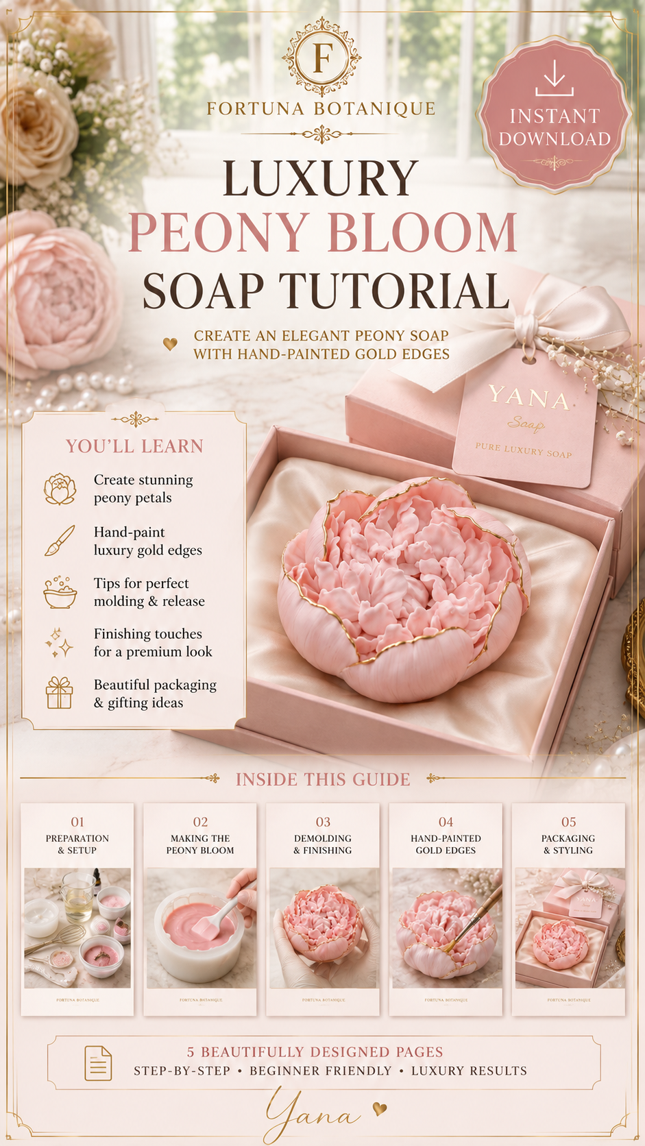 Luxury Peony Bloom Soap Tutorial | Floral Soap Guide