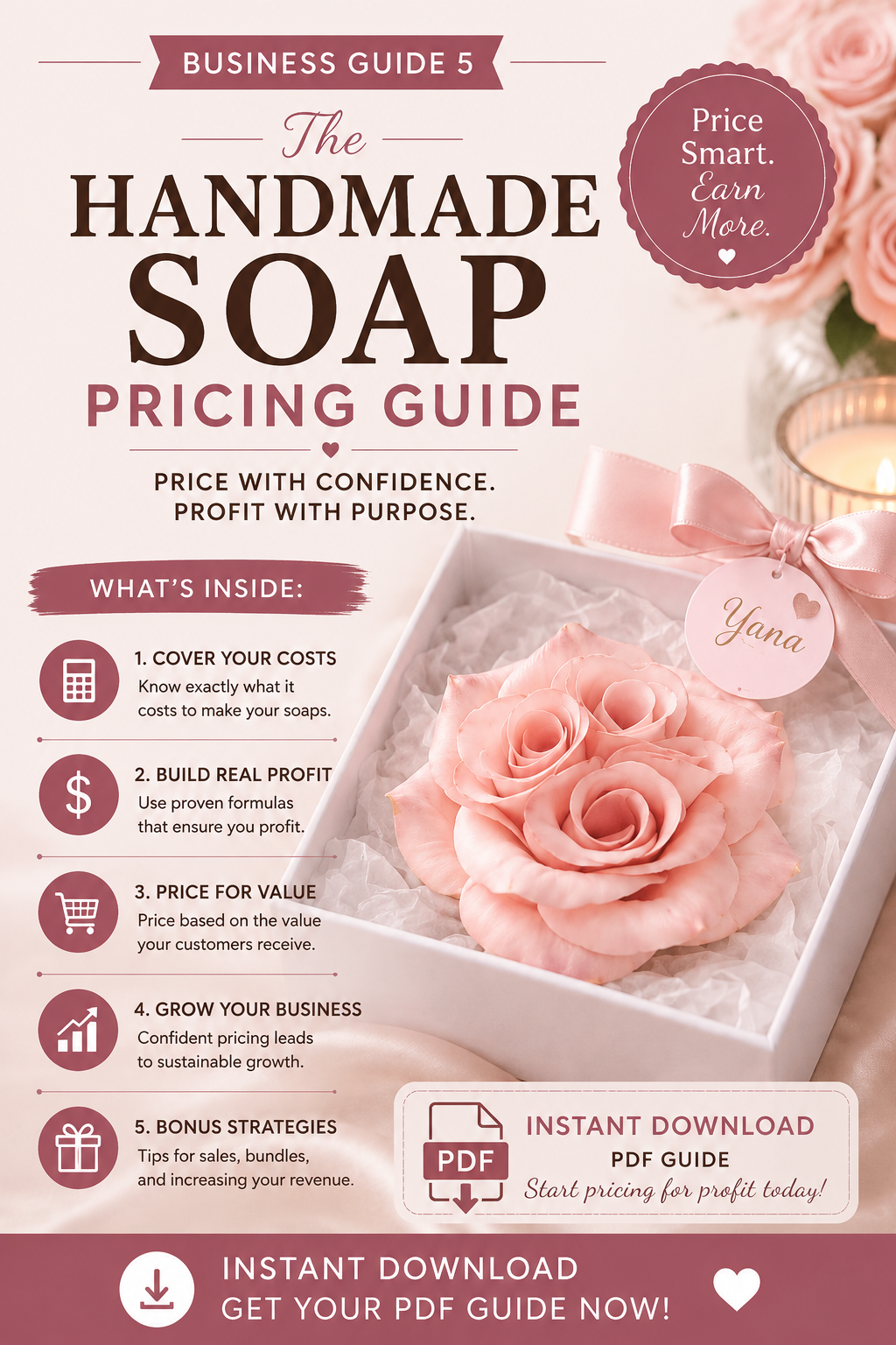 Handmade Soap Pricing Guide | Pricing Calculator & Profit Workbook for Soap Makers | Small Business Pricing Strategy PDF