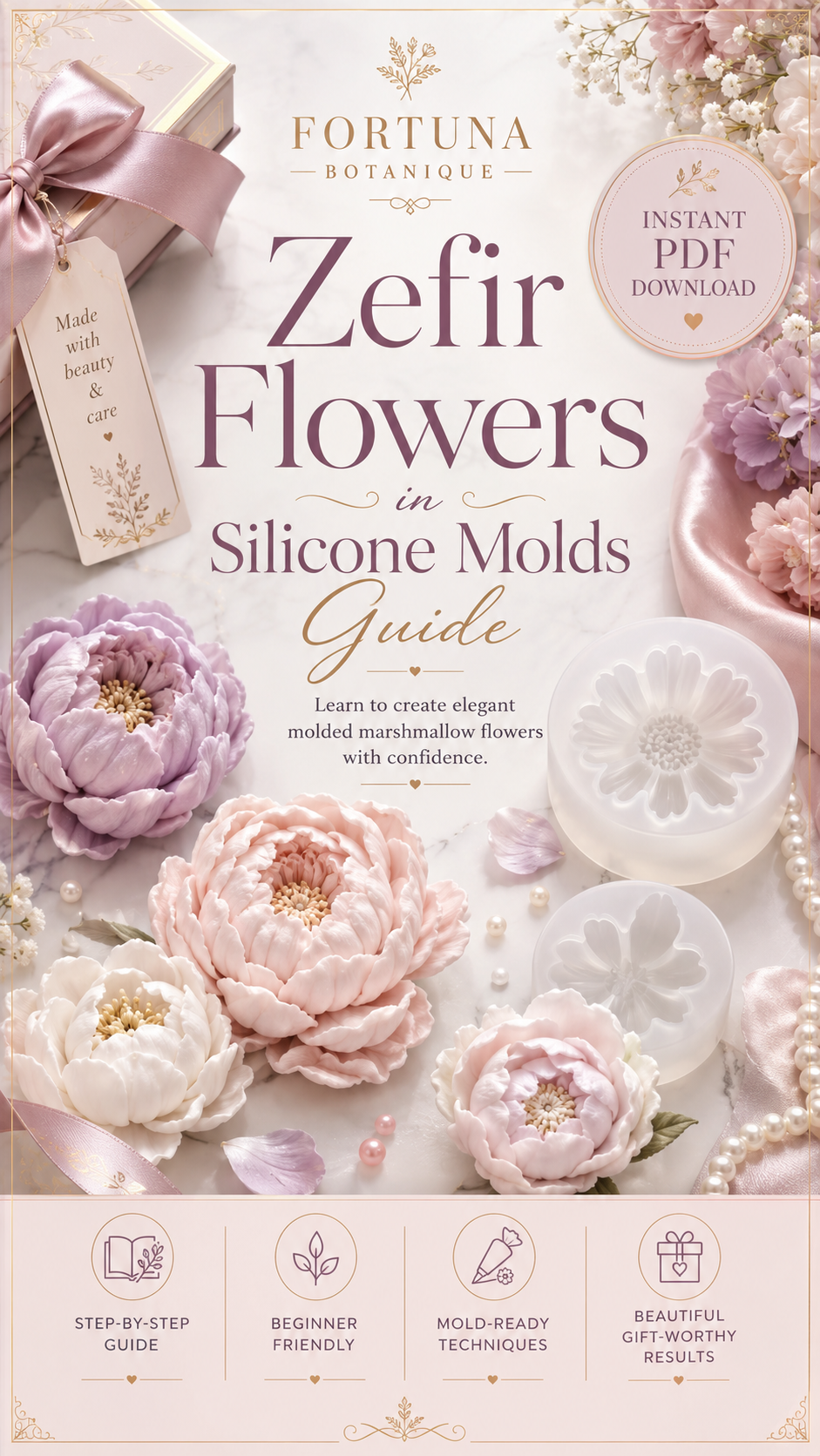 Zefir Flowers in Silicone Molds Guide | Molded Marshmallow Flower Techniques & Floral Zefir PDF