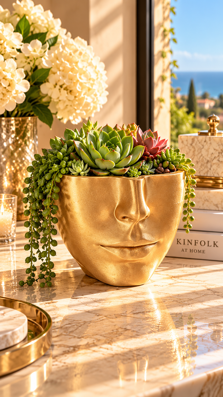 3D Face Planter Silicone Mold | Resin & Concrete Head Vase Mold