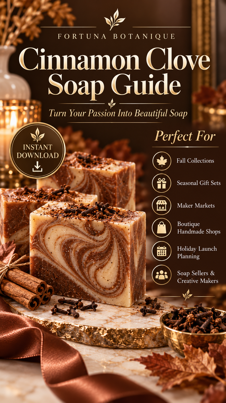 Cinnamon Clove Soap Guide | Luxury Fall Soap Making Tutorial PDF