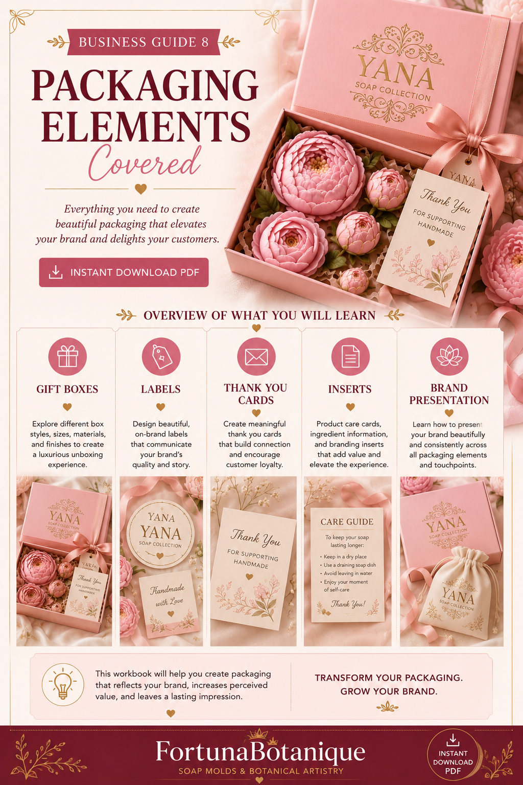 Luxury Packaging & Branding Workbook for Handmade Businesses | Build a Premium Brand Identity | Instant PDF Download