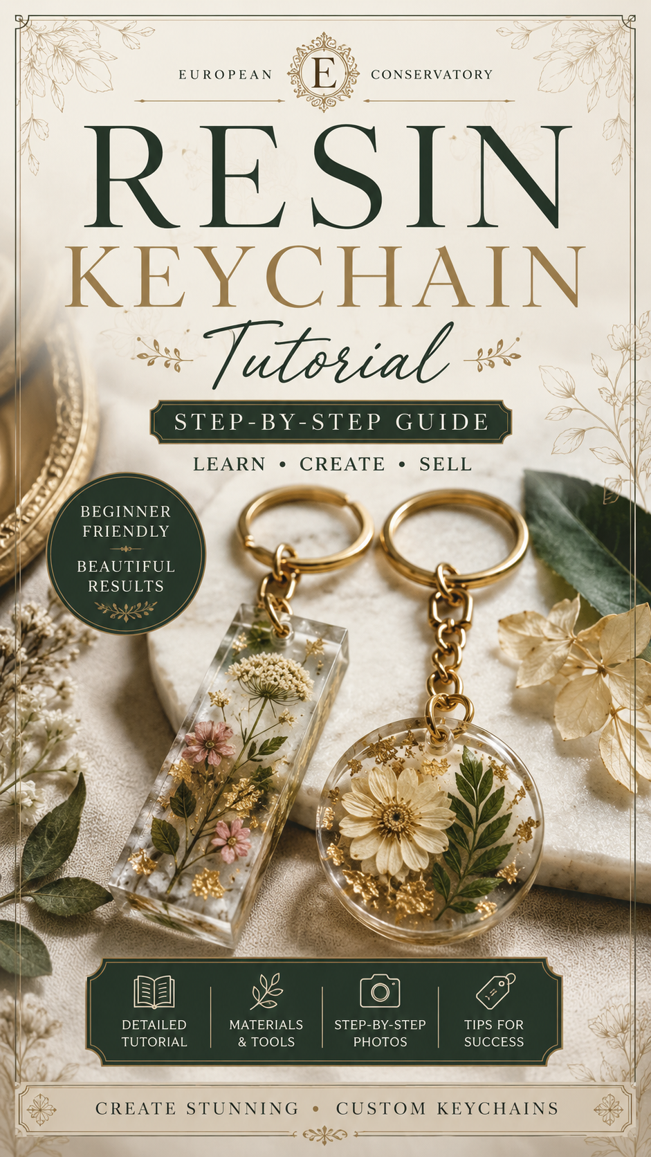 Resin Keychain Tutorial Guide | Step-by-Step Botanical Resin Craft Workbook