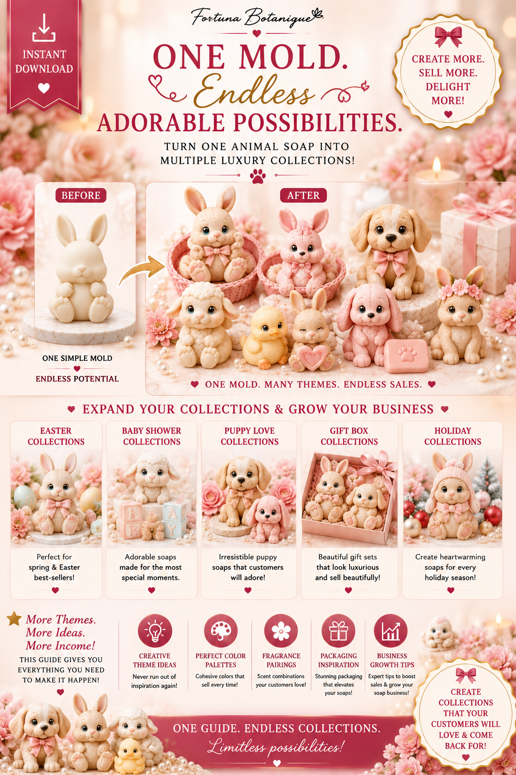Luxury Animal Soap Collection Guide | 25+ Cute Teddy Bear, Bunny & Animal Soap Designs | Handmade Soap Making PDF | Digital Download (Copy)