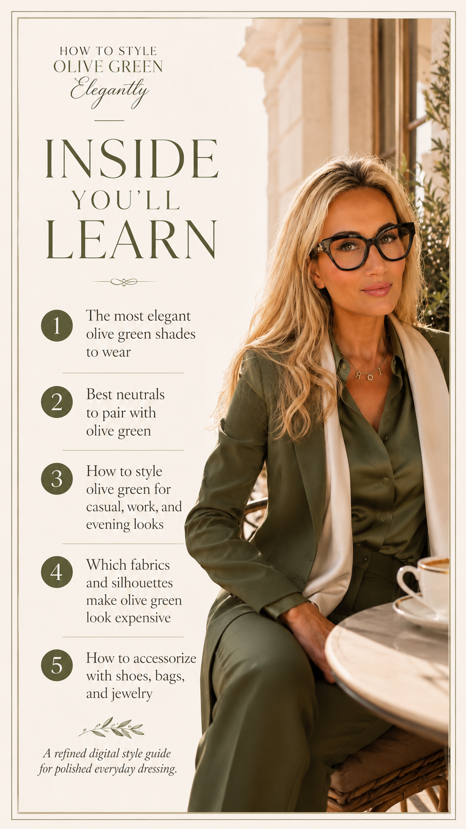 How to Style Olive Green Elegantly | Women’s Luxury Style Guide PDF