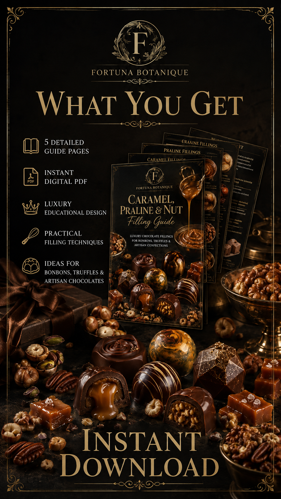 Caramel, Praline & Nut Filling Guide | Bonbon Fillings, Truffle Centers, Texture & Flavor Pairing PDF