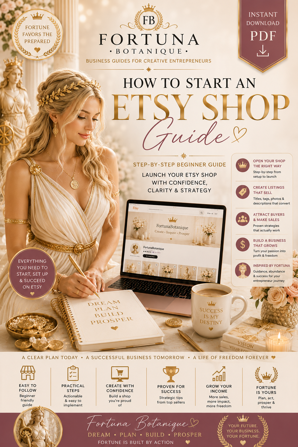 How to Start an Etsy Shop Guide | Beginner Etsy Seller eBook | Instant PDF Download