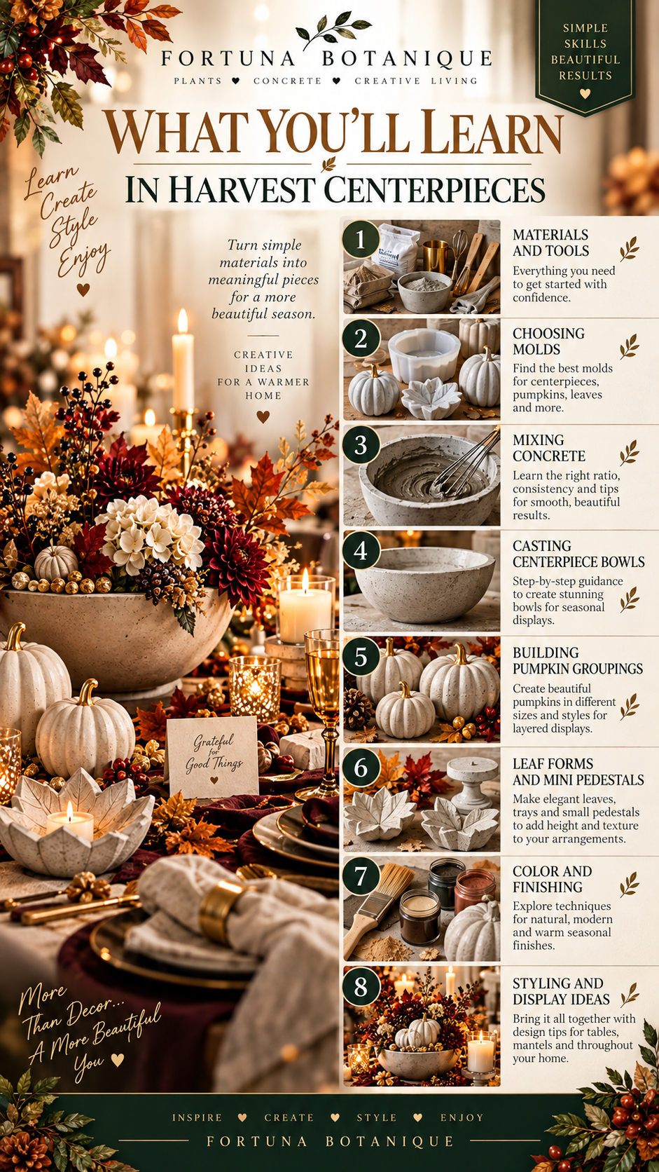 Harvest Concrete Centerpieces Guide | DIY Fall Table Decor & Seasonal Styling