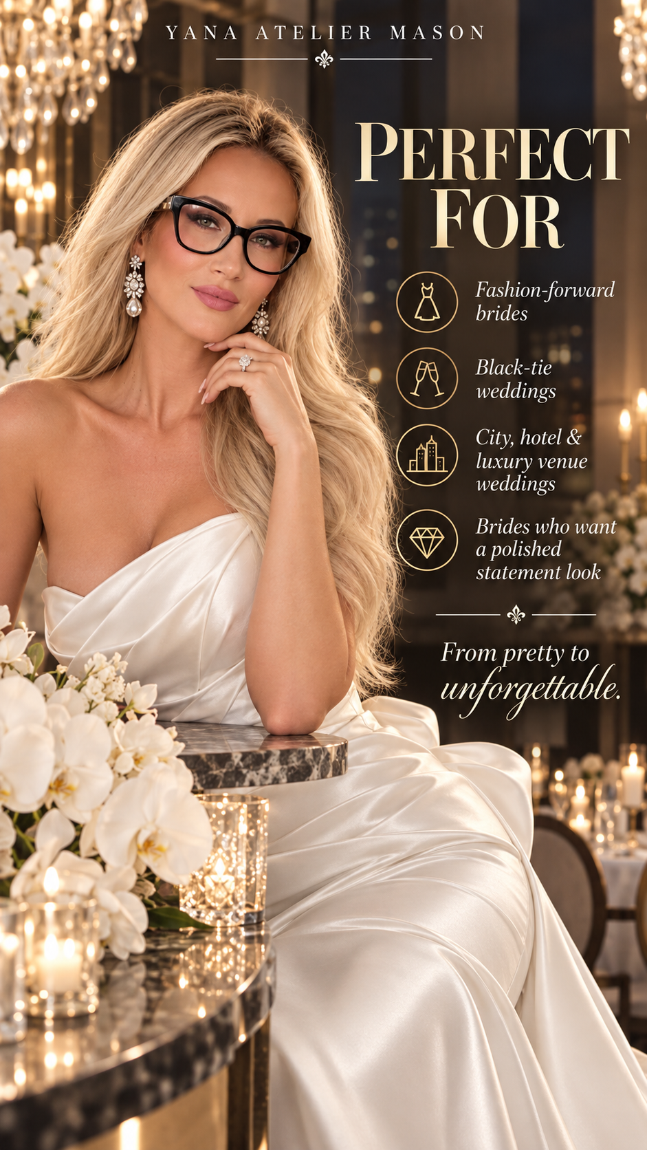 Modern Glam Bride Style Guide | Luxury Wedding Dress & Bridal Styling Guide