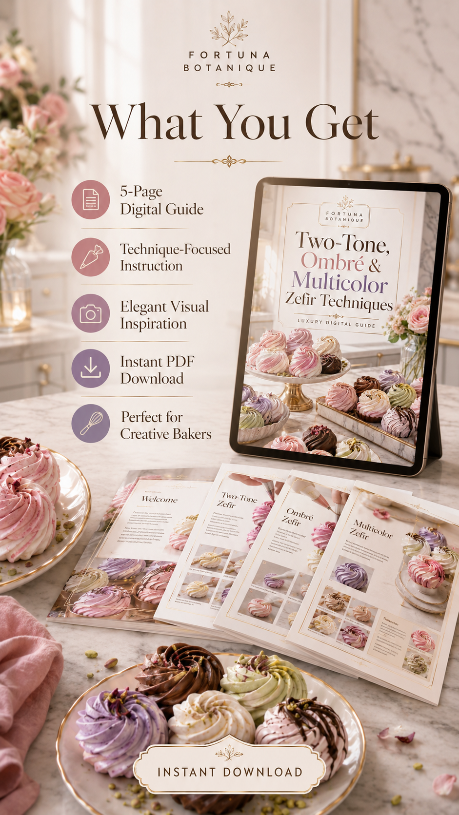 Two-Tone, Ombré & Multicolor Zefir Techniques Guide | Luxury Zefir Decorating & Piping PDF