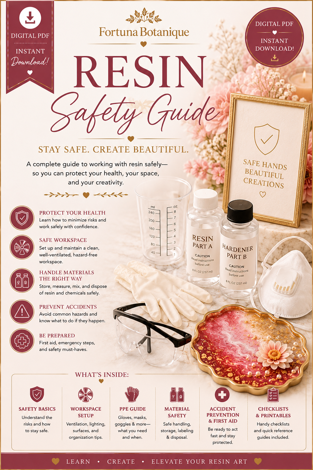 Resin Safety Guide | Complete Epoxy Resin Safety Handbook | Instant PDF Download