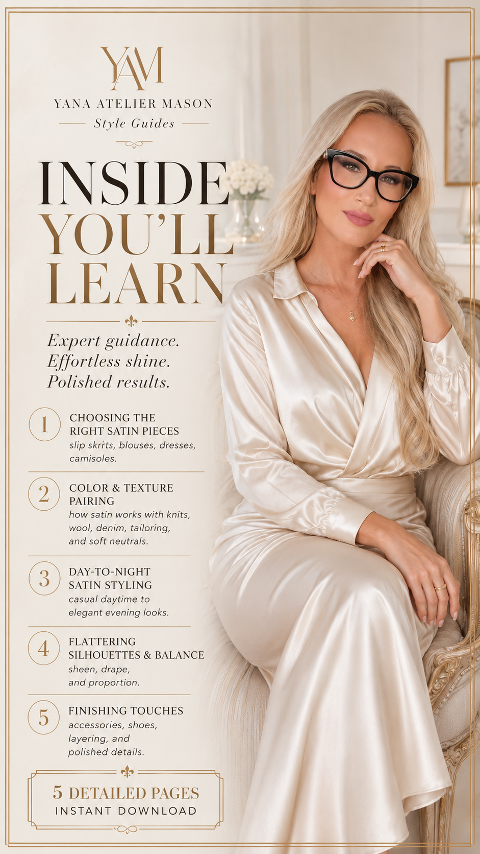 How to Style Satin | Elegant Satin Outfit & Styling Guide | Digital Fashion E-Book