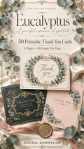 Luxury Eucalyptus Printable Thank You Cards | 50 Small Business Cards