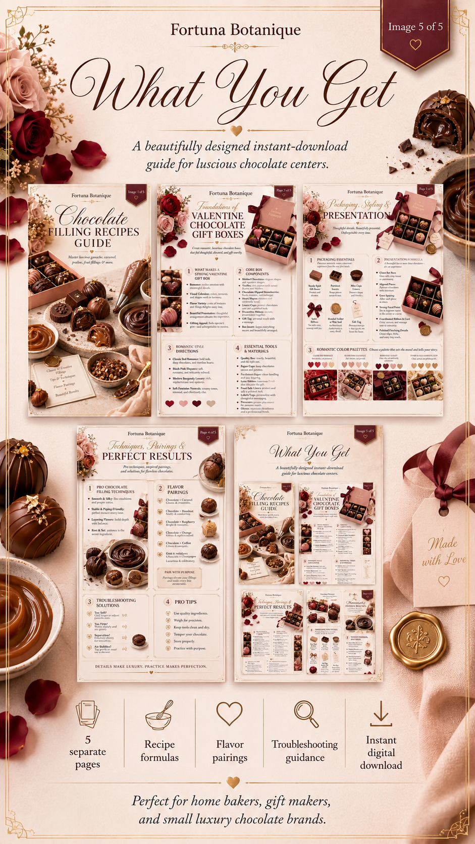 Chocolate Filling Recipes Guide | Ganache, Caramel, Praline, Fruit Fillings & Bonbon Centers PDF