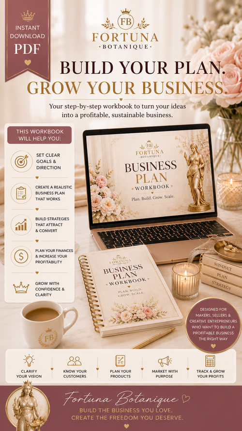 Business Plan Workbook | Small Business Planner for Entrepreneurs | Etsy Seller Business Strategy Guide | Instant PDF Download