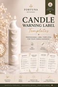 Luxury Candle Warning Label Templates | Printable Candle Safety Labels | Editable Candle Labels | Instant PDF Download
