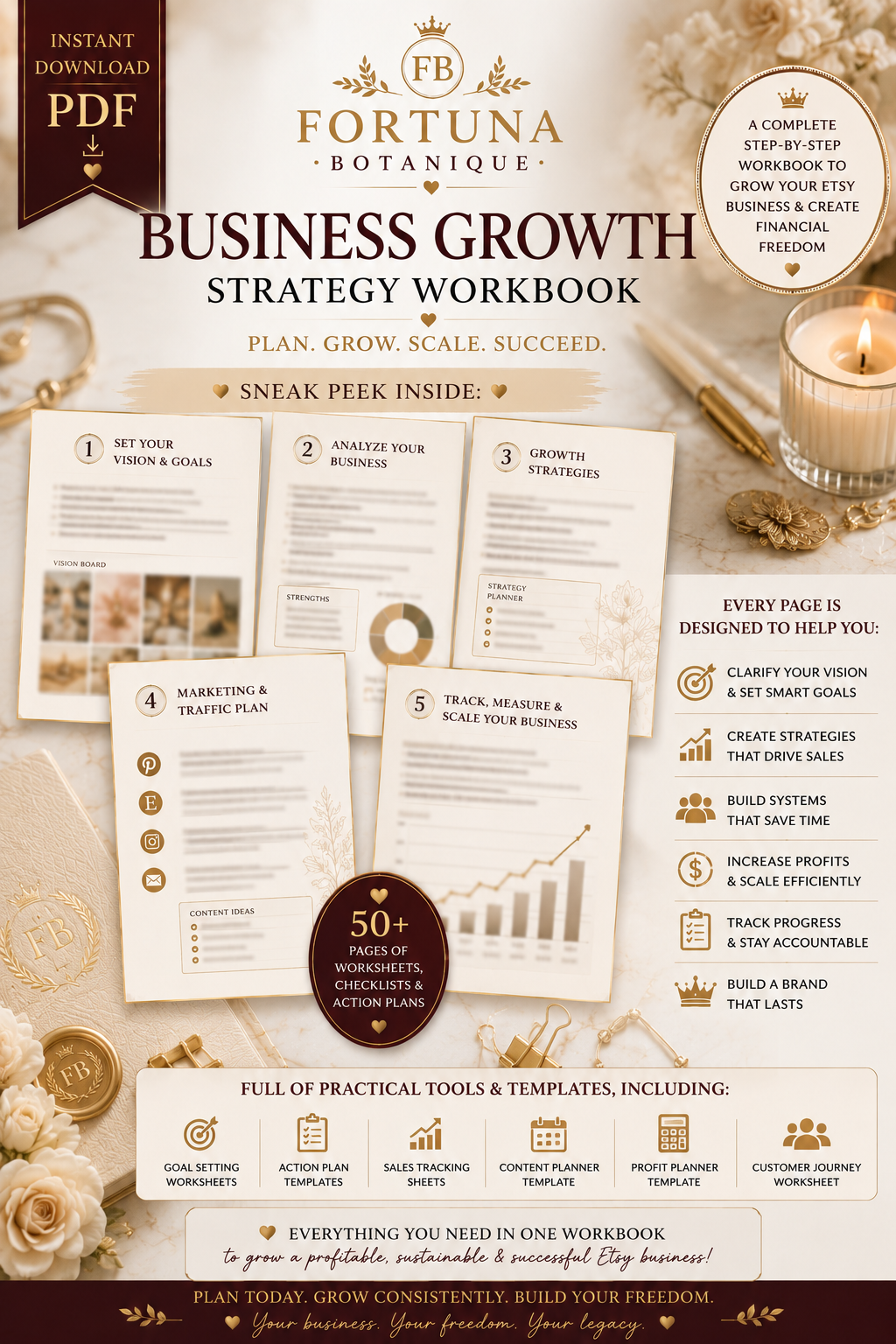 Business Growth Strategy Workbook | Instant PDF Download