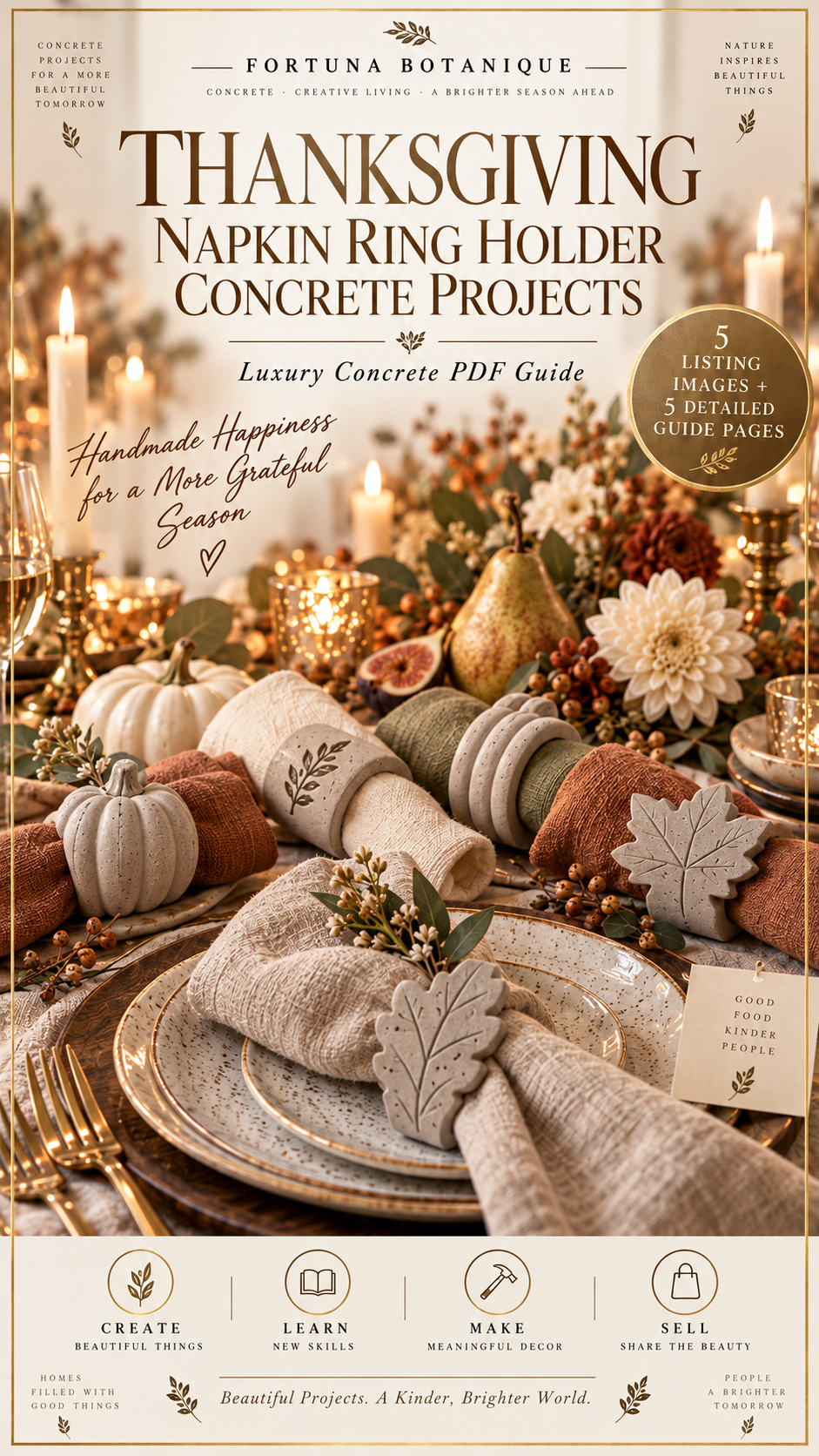 Thanksgiving Napkin Ring Holder Concrete Projects Guide | DIY Holiday Table Tutorial