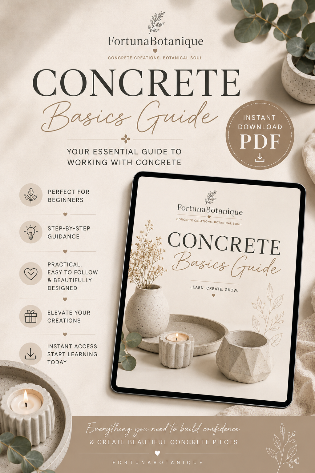 Concrete Basics Guide | Beginner’s Guide to Concrete Casting | Instant PDF Download